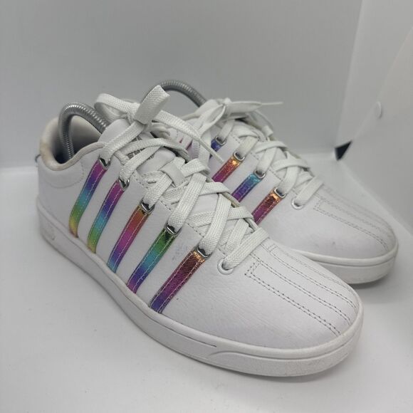 K-Swiss Court Pro II CMF sneakers with a white and pastel rainbow Women’s Size 9 - Picture 1 of 8